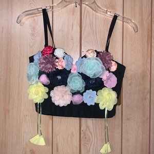 Raised floral corset